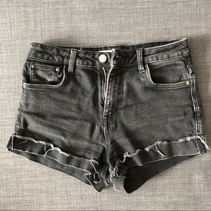 Zara Washed Black Denim Shorts